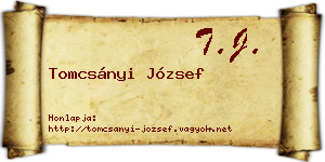 Tomcsányi József névjegykártya