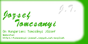 jozsef tomcsanyi business card