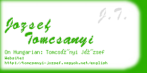jozsef tomcsanyi business card